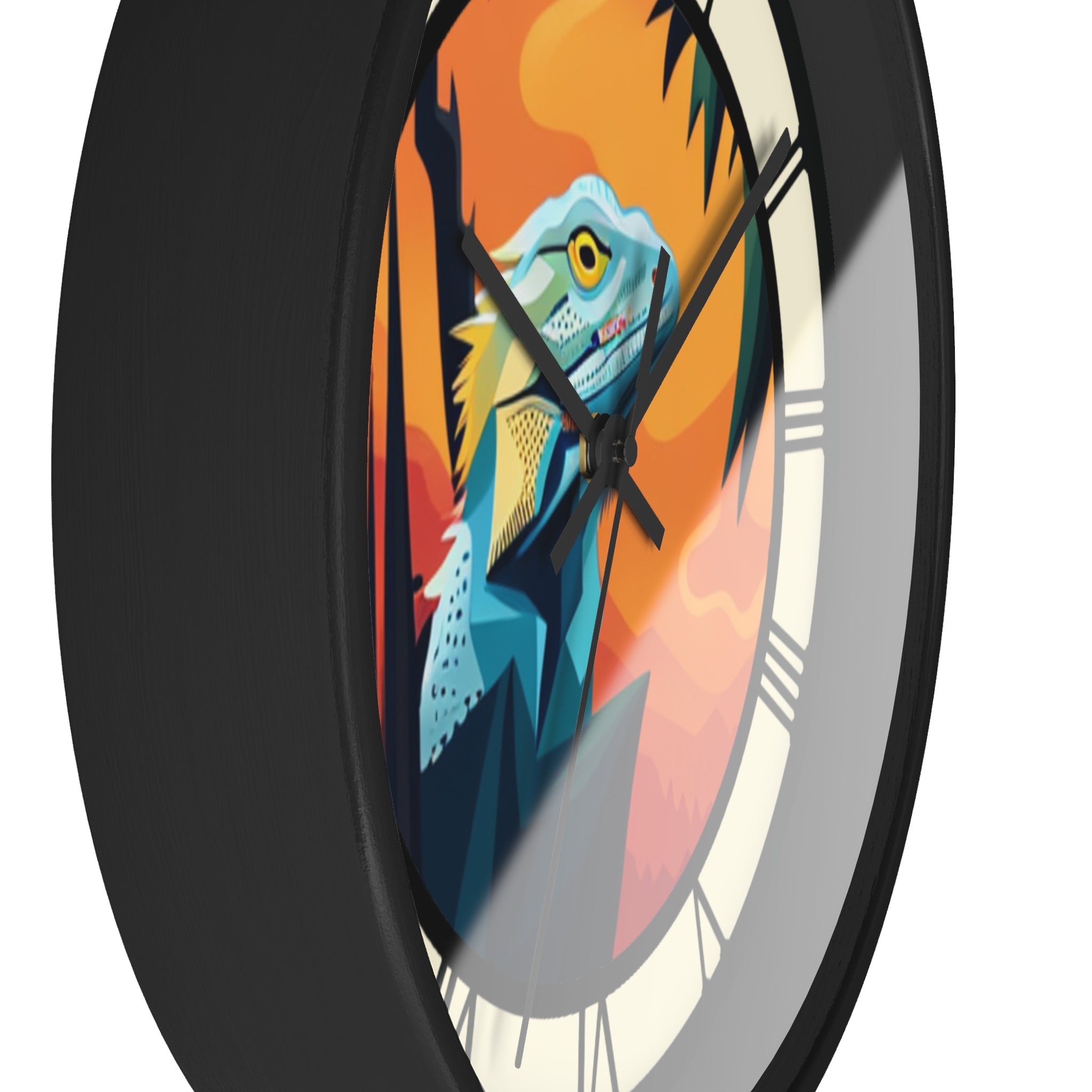 Bearded Dragon Wall Clock with Roman Numerals