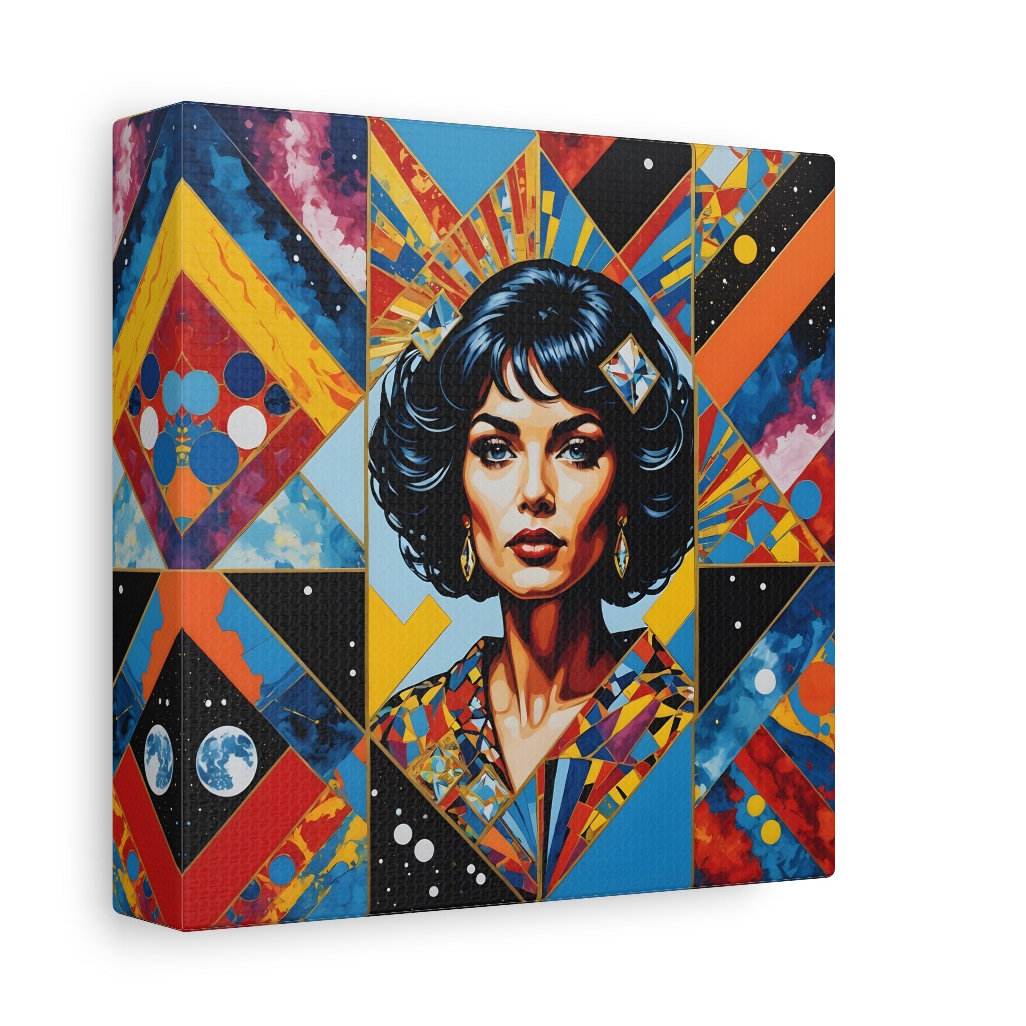 Red Blue Space Comic Vintage Collage Print, Gift for Him, Sci-Fi FanG