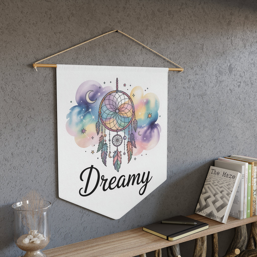 Dreamy dreamcatcher Pennant Wall Banner — Calming Sky Quote Decor for Bedroom & Nursery