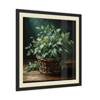 Herbal Basket Kitchen Decor Framed Poster