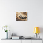 Vintage Racecar Wall Art Canvas – Sepia Classic Motorsport Print