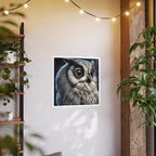 Night Owl Unframed Square Satin Poster for Wall Art - Photographic AI Art