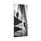 Construction Workers on Scaffolding Matte Stretched Canvas Print 2