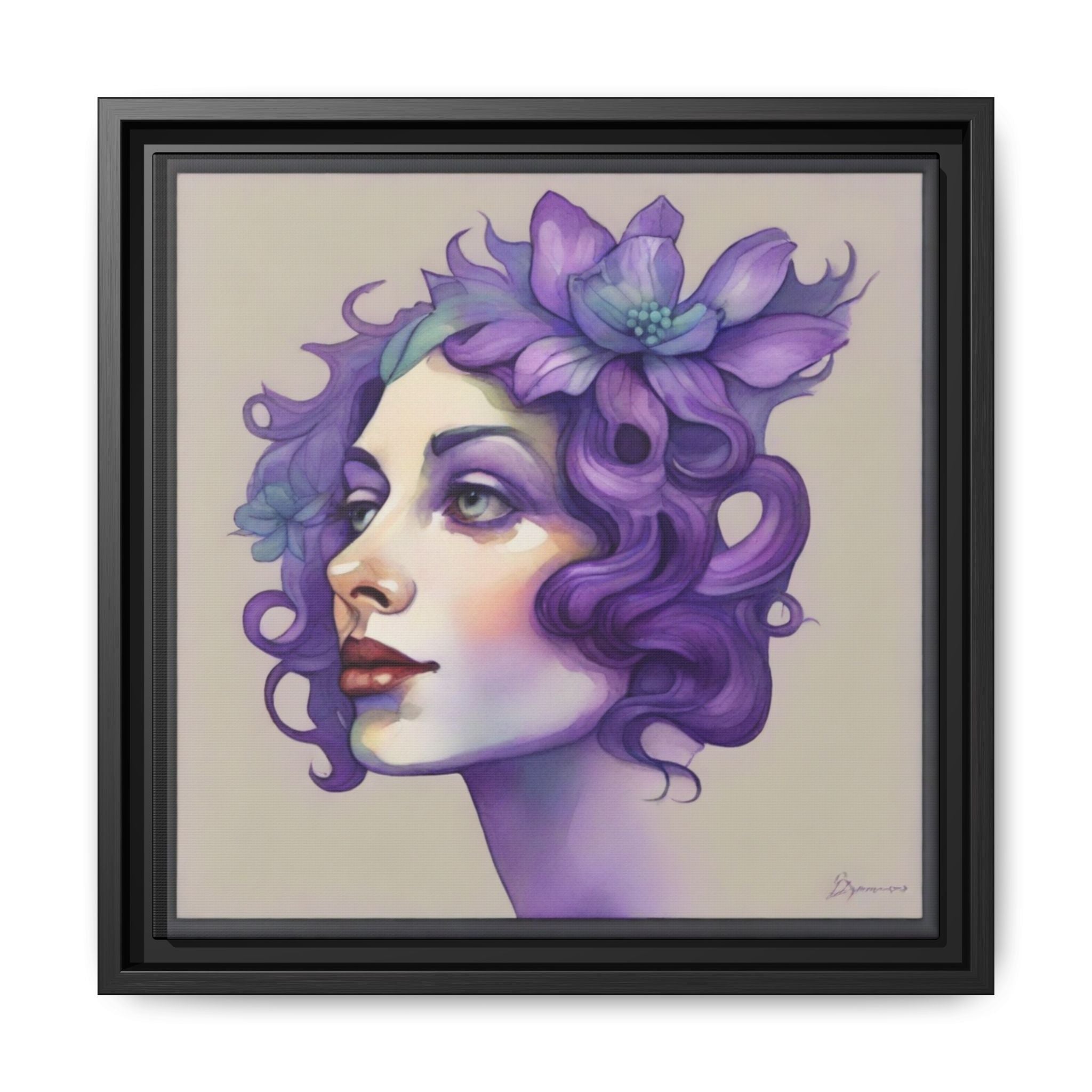 Painterly Floral Portrait Framed Art Print
