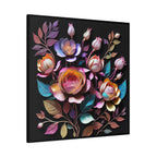 Floral 3D Wall Art Canvas - Elegant Moody Rose Design for Home Decor