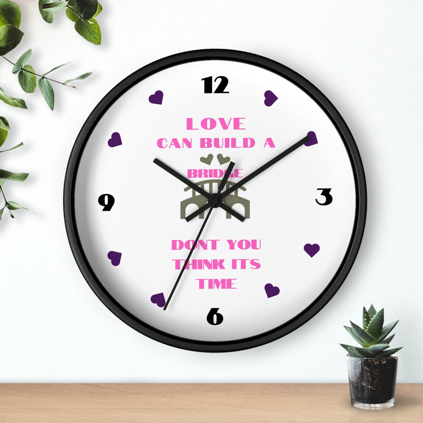 Country Song Wall Clock - Love Can Build a Bridge