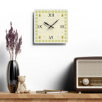 Olive Tree Inspired Square Acrylic Wall Clock