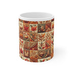 Coffee Mug, Autumn Quilt Design, Gift for Him, Tea Cup, Kitchen Decor, Unique Coffee Cup