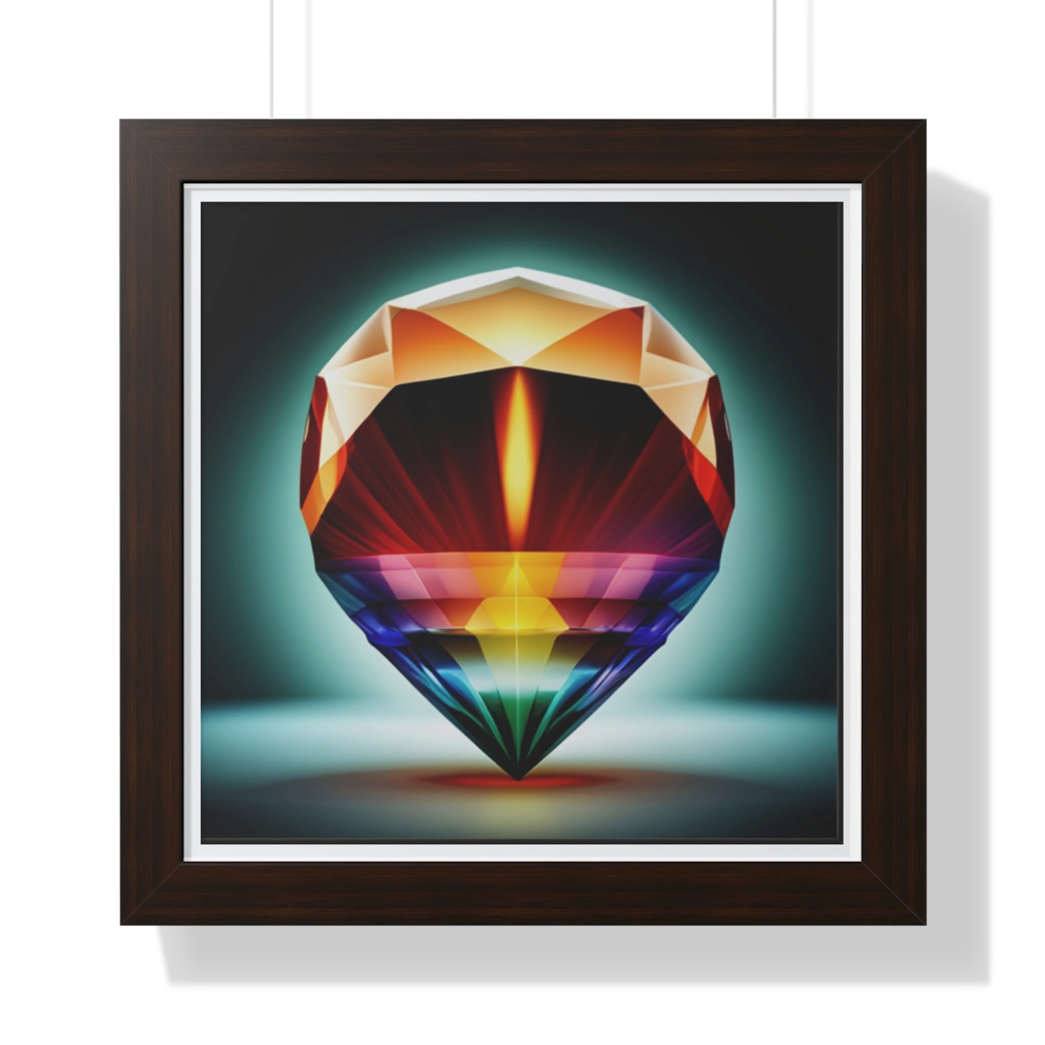 Framed Poster - Candle in a Gem Photorealistic AI Image White Frame