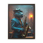 Bearded Dragon Playing the Saxophone Framed Wall Art