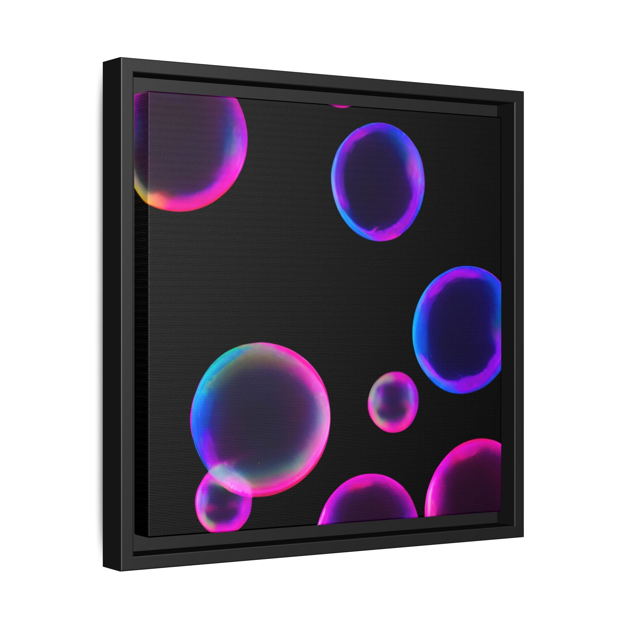 Neon Bubbles Art Print on Canvas Framed Black Light Effect