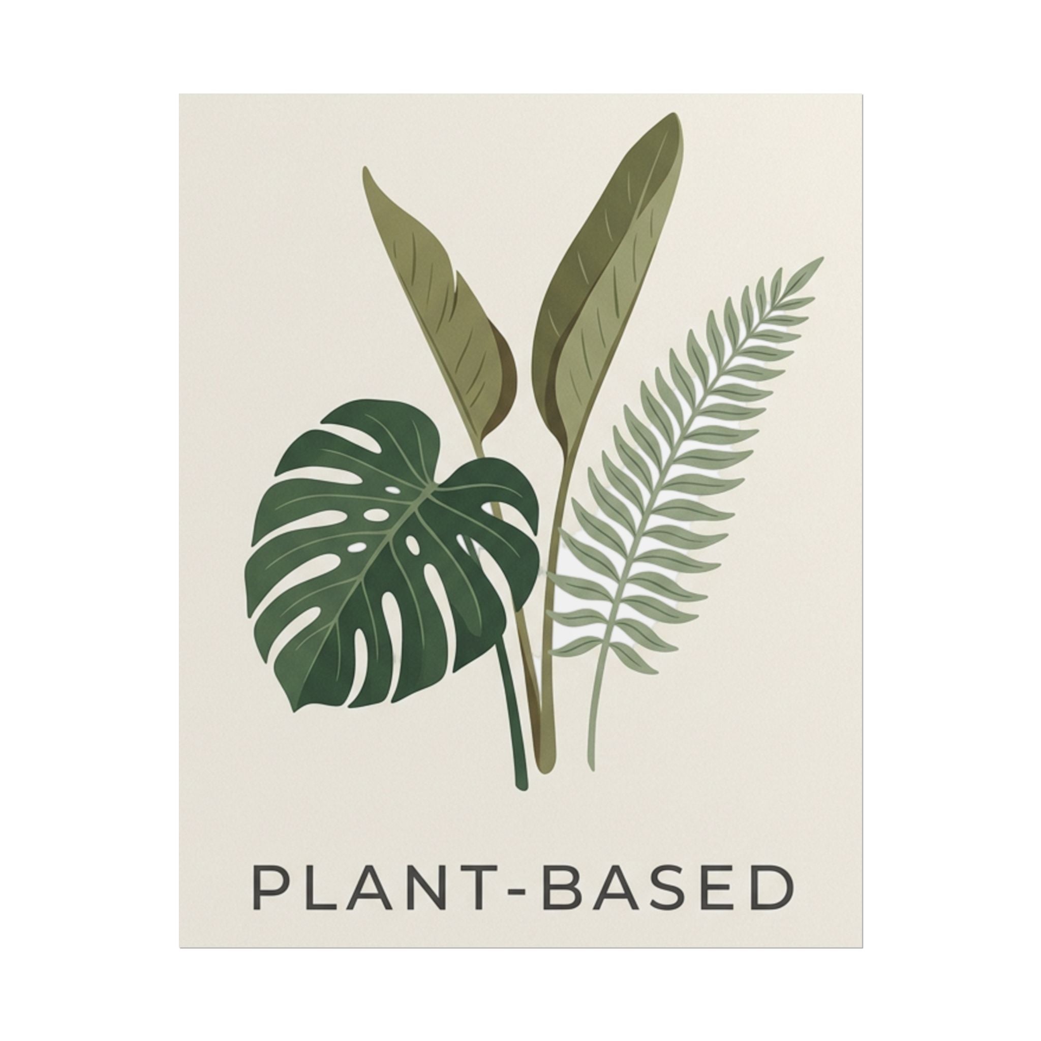 Plant-Based Botanical Poster — Minimalist Greenery Wall Art