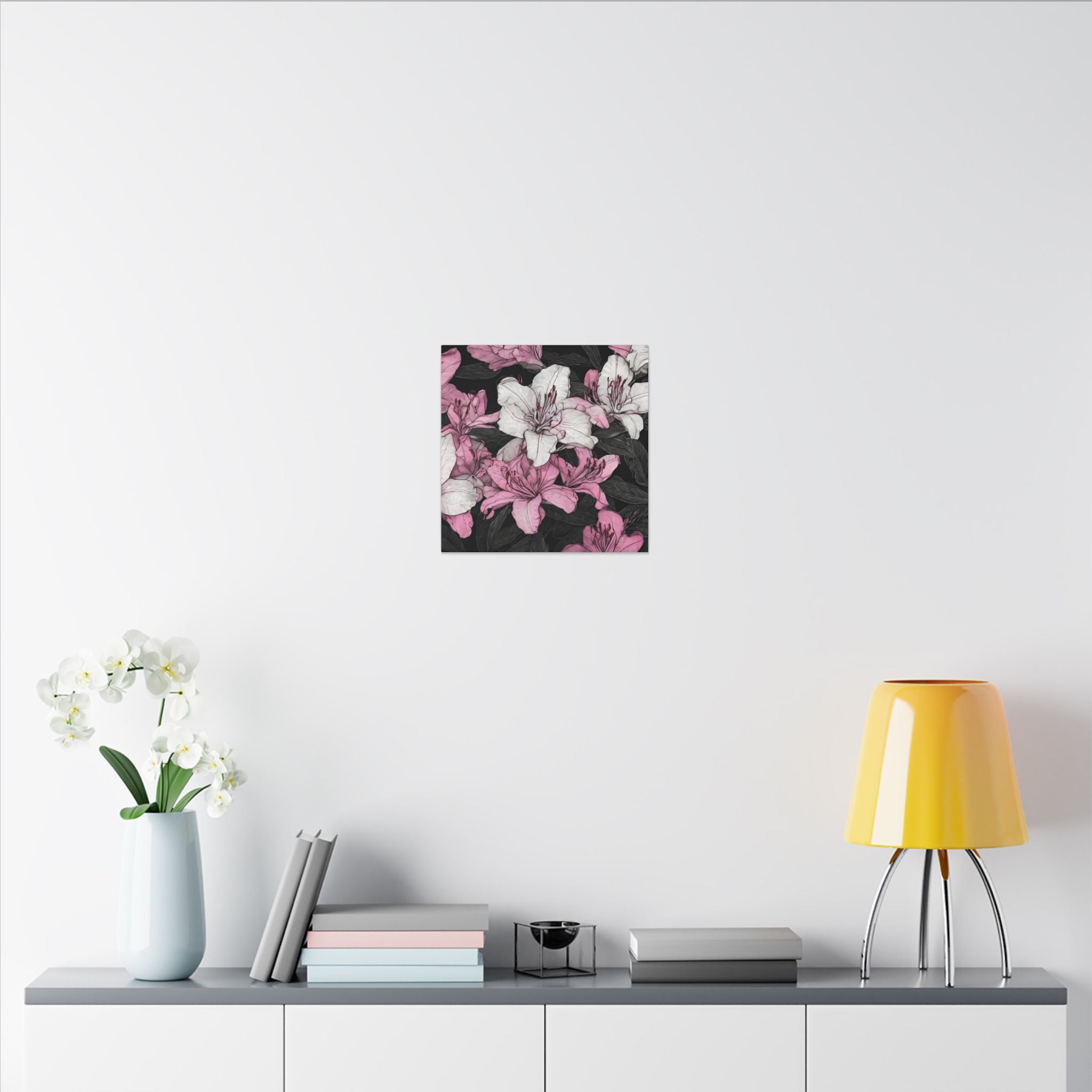Pink & White Lily Matte Canvas Wall Art — Floral Stretched Canvas Print