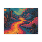 Vibrant Retro Landscape Canvas Print - Bohemian Wall Art