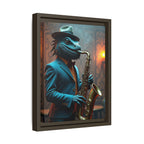 Bearded Dragon Playing the Saxophone Framed Wall Art