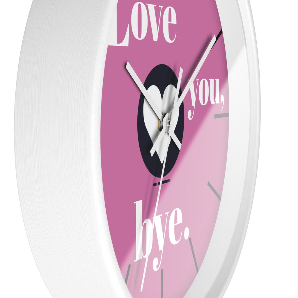 Wall Clock, Love You Bye, Romantic Home Decor, Cute Gift for Couples, Unique Anniversary Present, Bedroom Wall Art, Love Quote Decor,