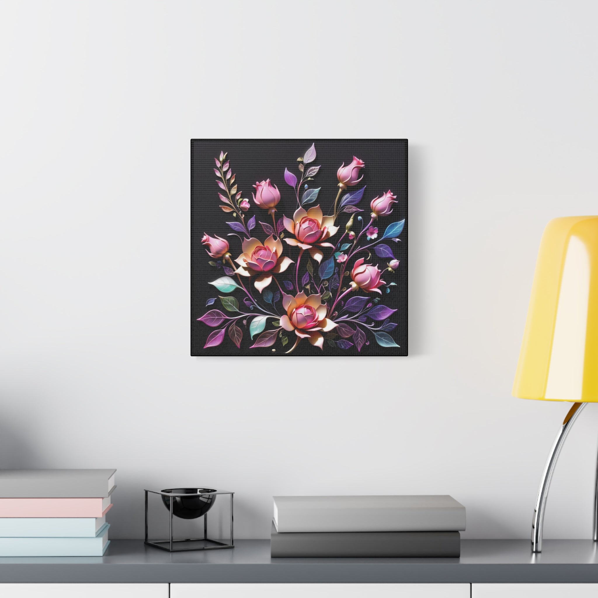 Metallic Floral 3D Canvas Print