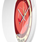 Wine O' Clock Framed Wall Clock - Silent 10in Round White Clock, Kitchen Decor, Home Wall Art, Wine Lover Gift, Rustic Farmhouse Clock