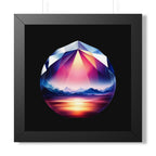 Framed Poster - Landscape Image Faceted Jewel Design