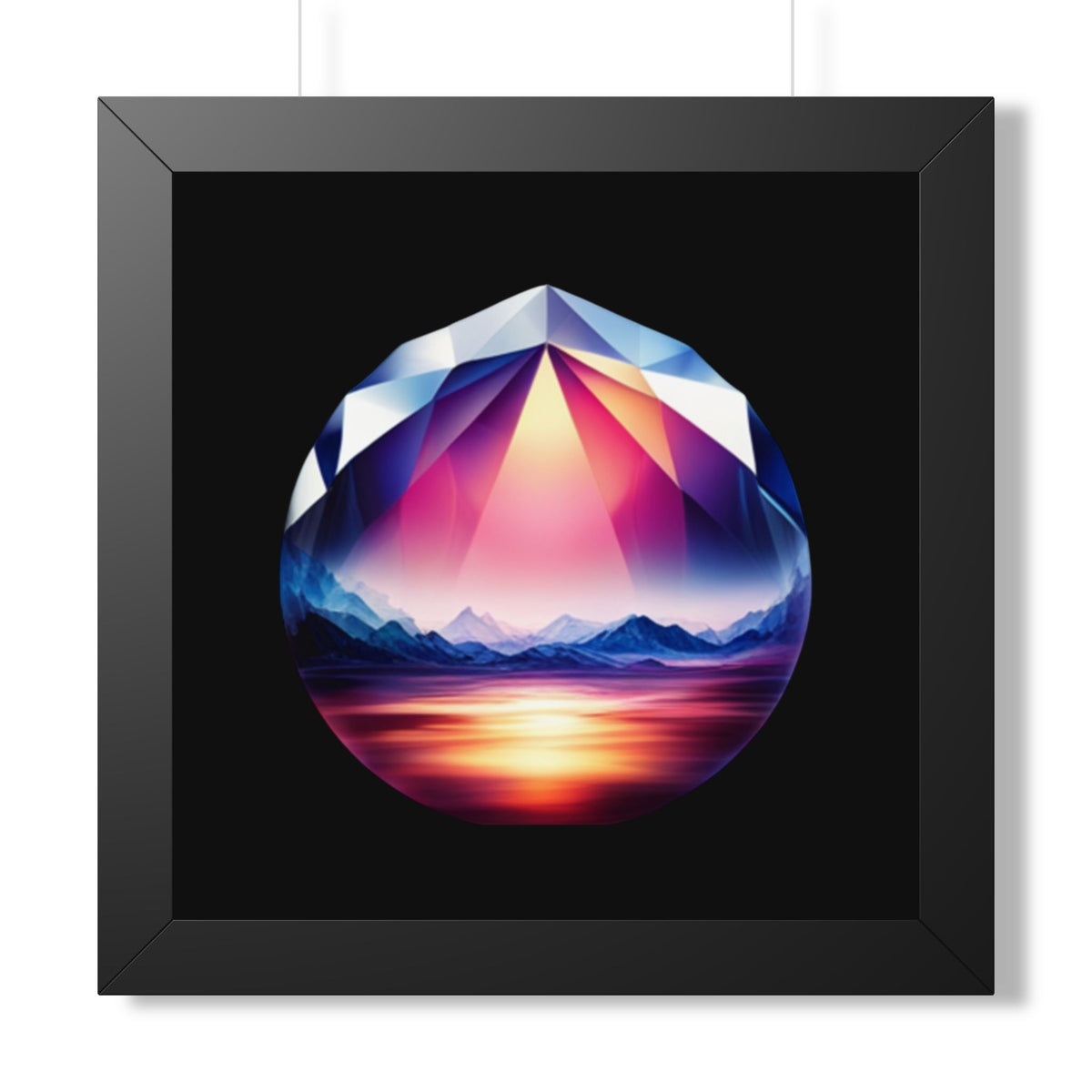 Framed Poster - Landscape Image Faceted Jewel Design