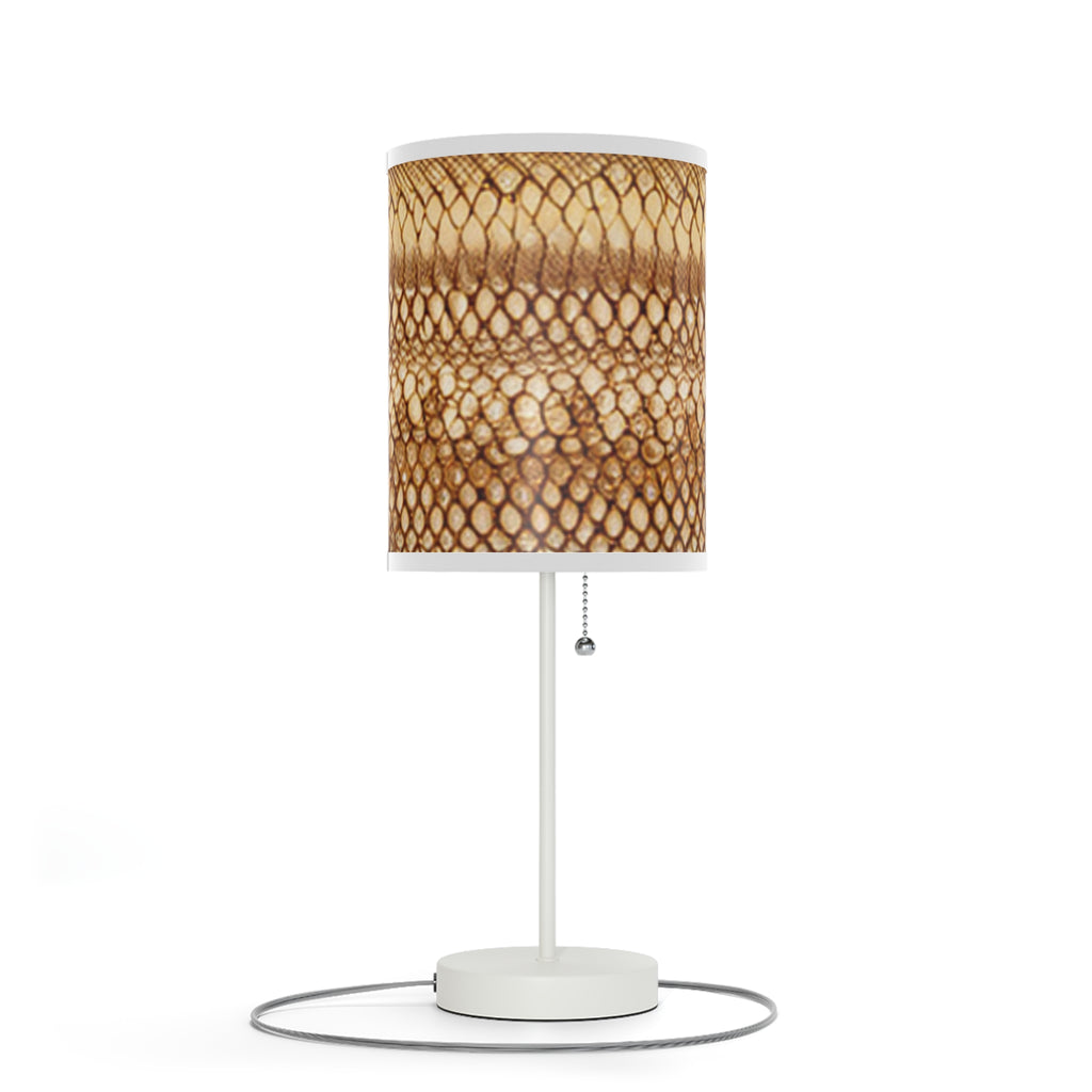 Table Lamp, Golden-Brown Snake Skin