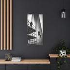 Construction Workers on Scaffolding Matte Stretched Canvas Print 2