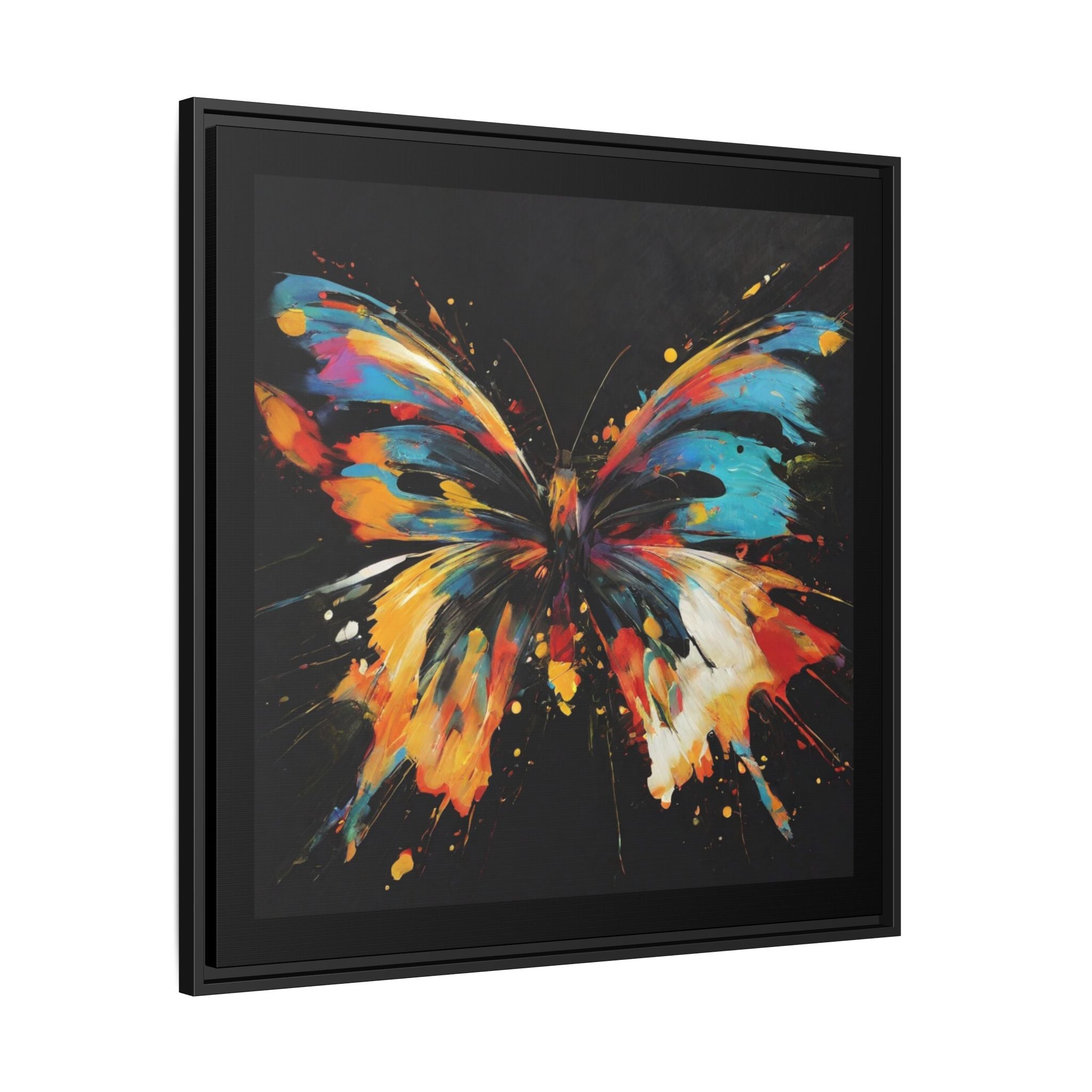 Framed Splatter-Paint Butterfly Art Print