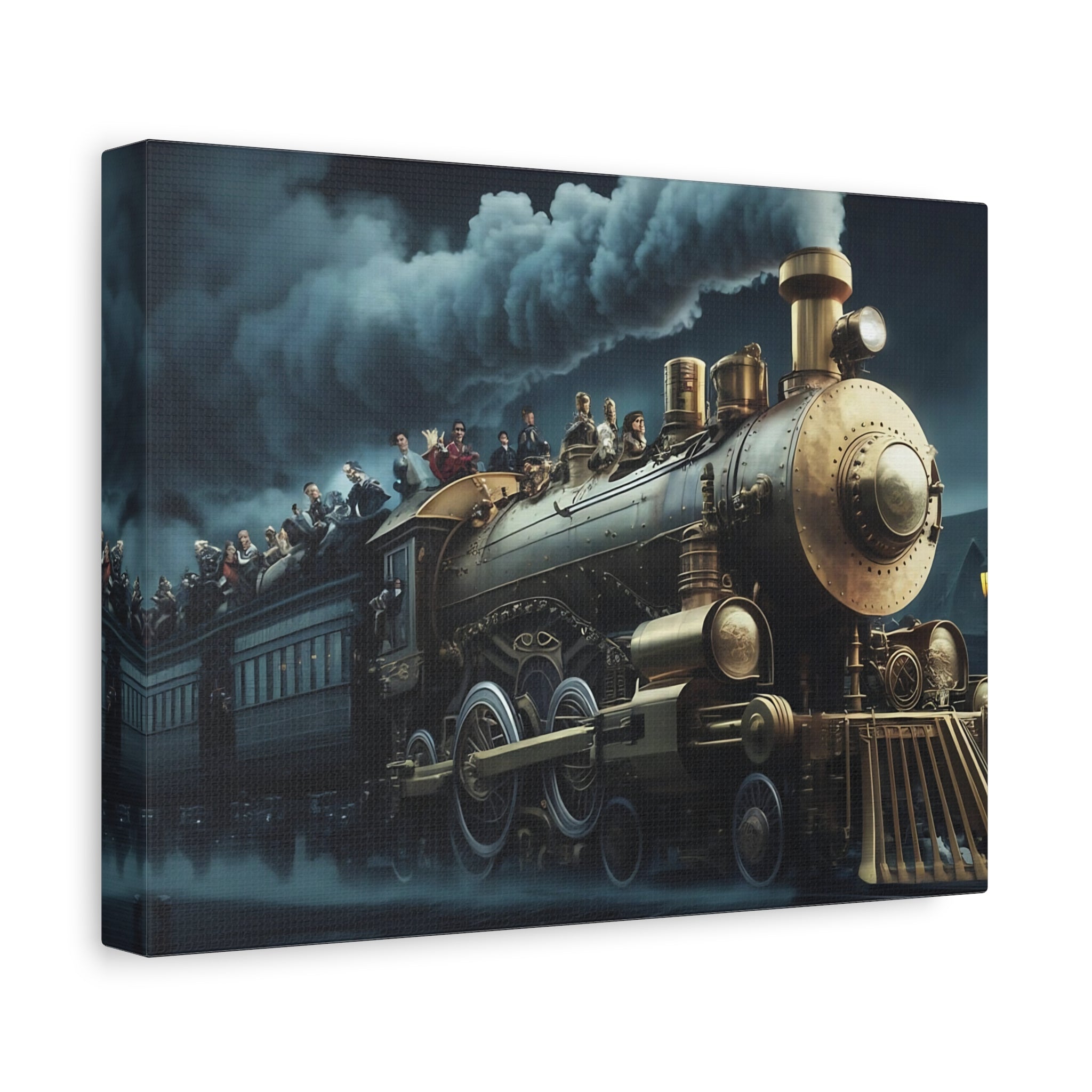 Vintage Train Canvas Print, Lyrically Influenced Art, Riders on the Storm
