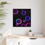 Neon Bubbles Art Print on Canvas Framed Black Light Effect