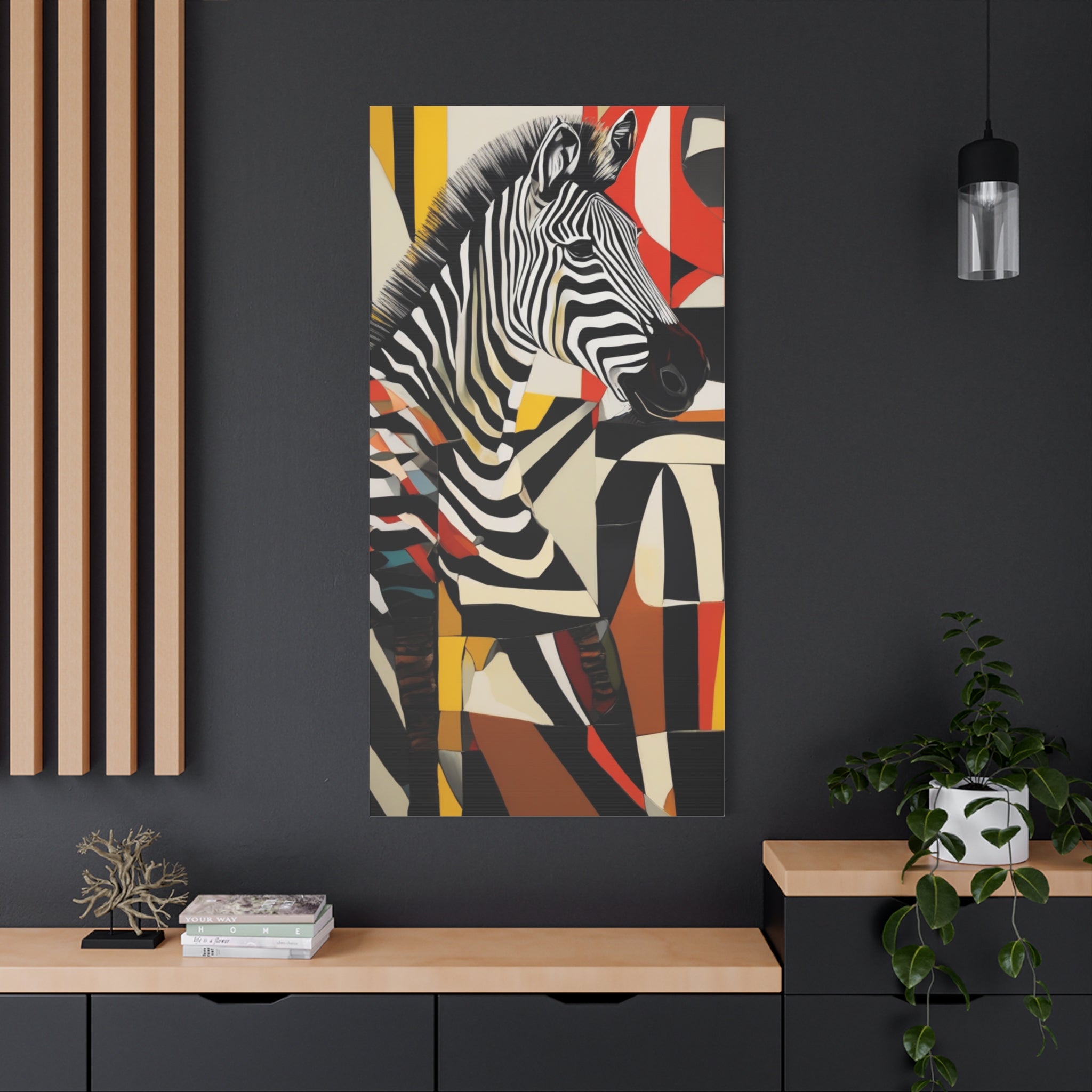 Abstract Maximalist Zebra African Safari Wall Art Print on Canvas