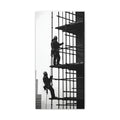 Construction Workers on Scaffolding Matte Stretched Canvas Print
