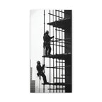 Construction Workers on Scaffolding Matte Stretched Canvas Print