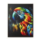 Mosaic Style Parrot Framed Canvas Art Print