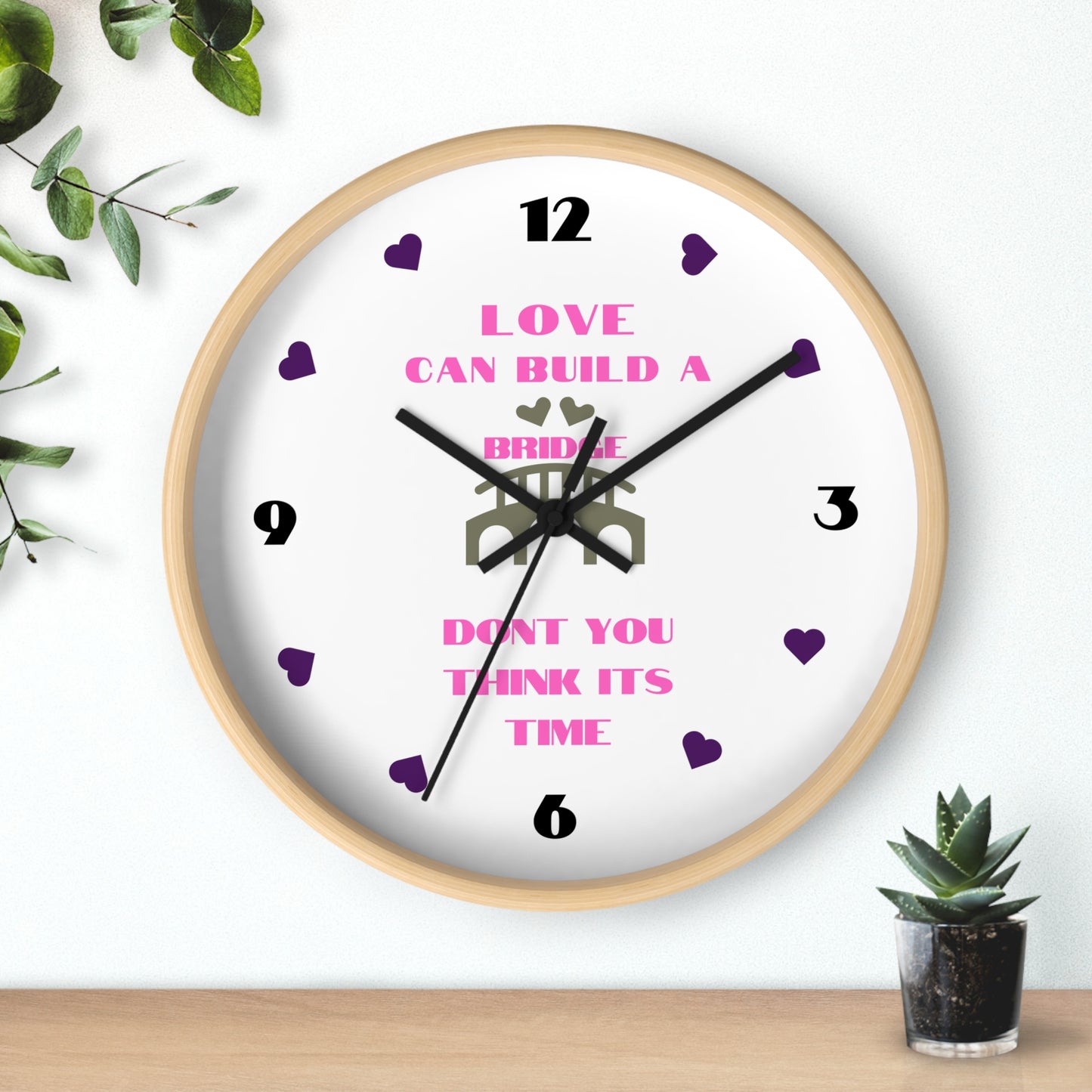 Country Song Wall Clock - Love Can Build a Bridge