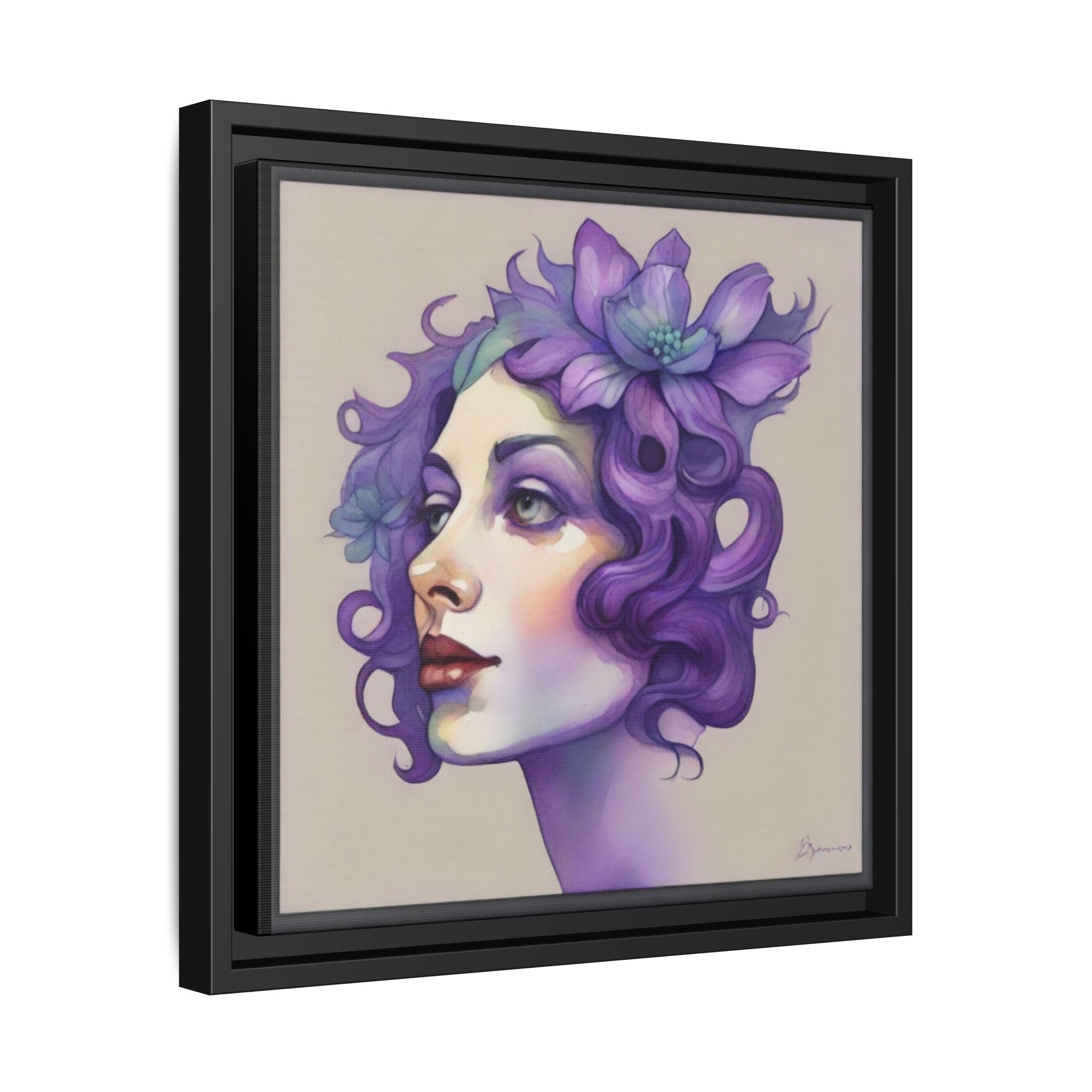 Painterly Floral Portrait Framed Art Print