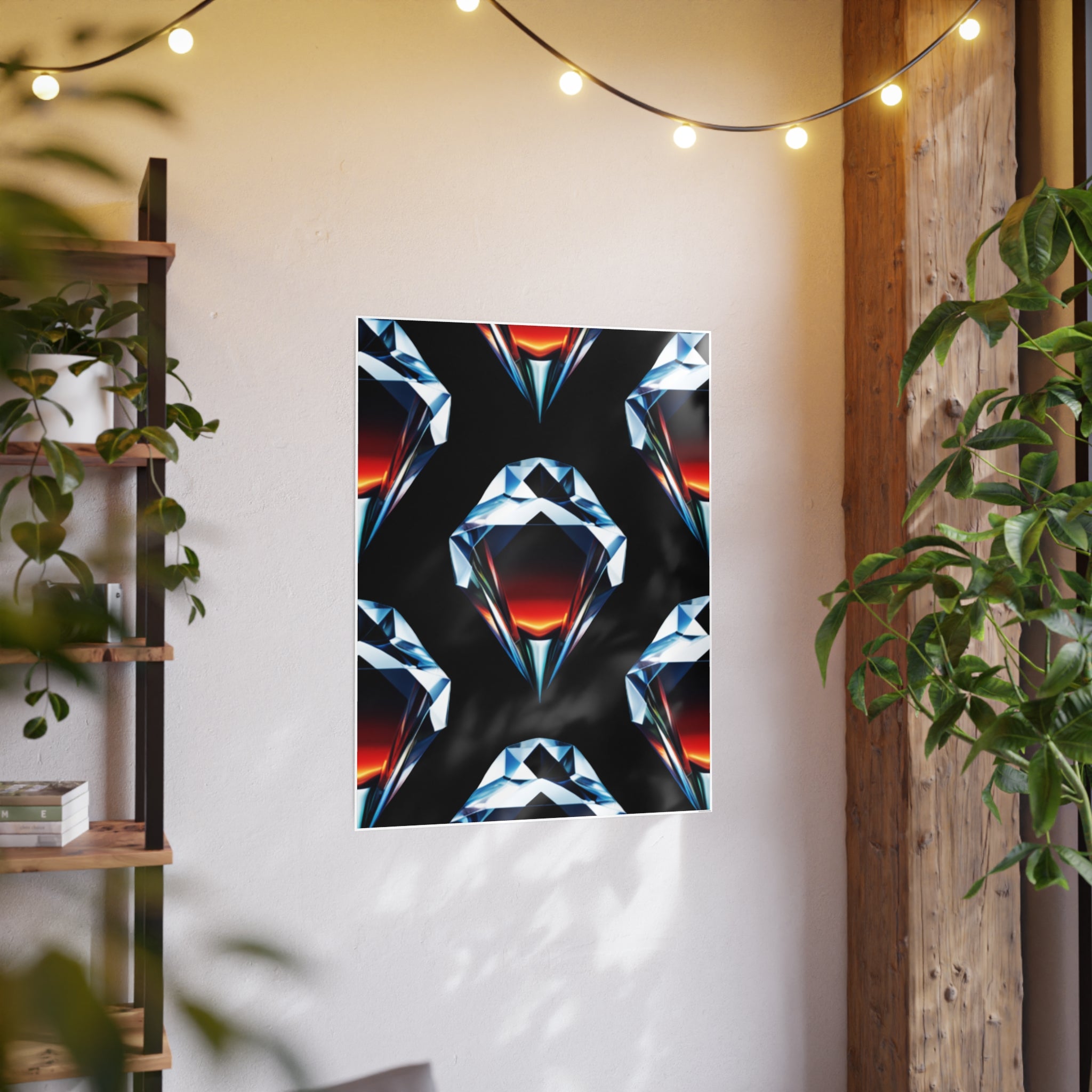 Large Unframed Satin Poster, Diamonds and Fire