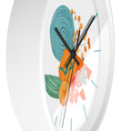 Wall Clock,  Abstract Art, Turquoise Orange