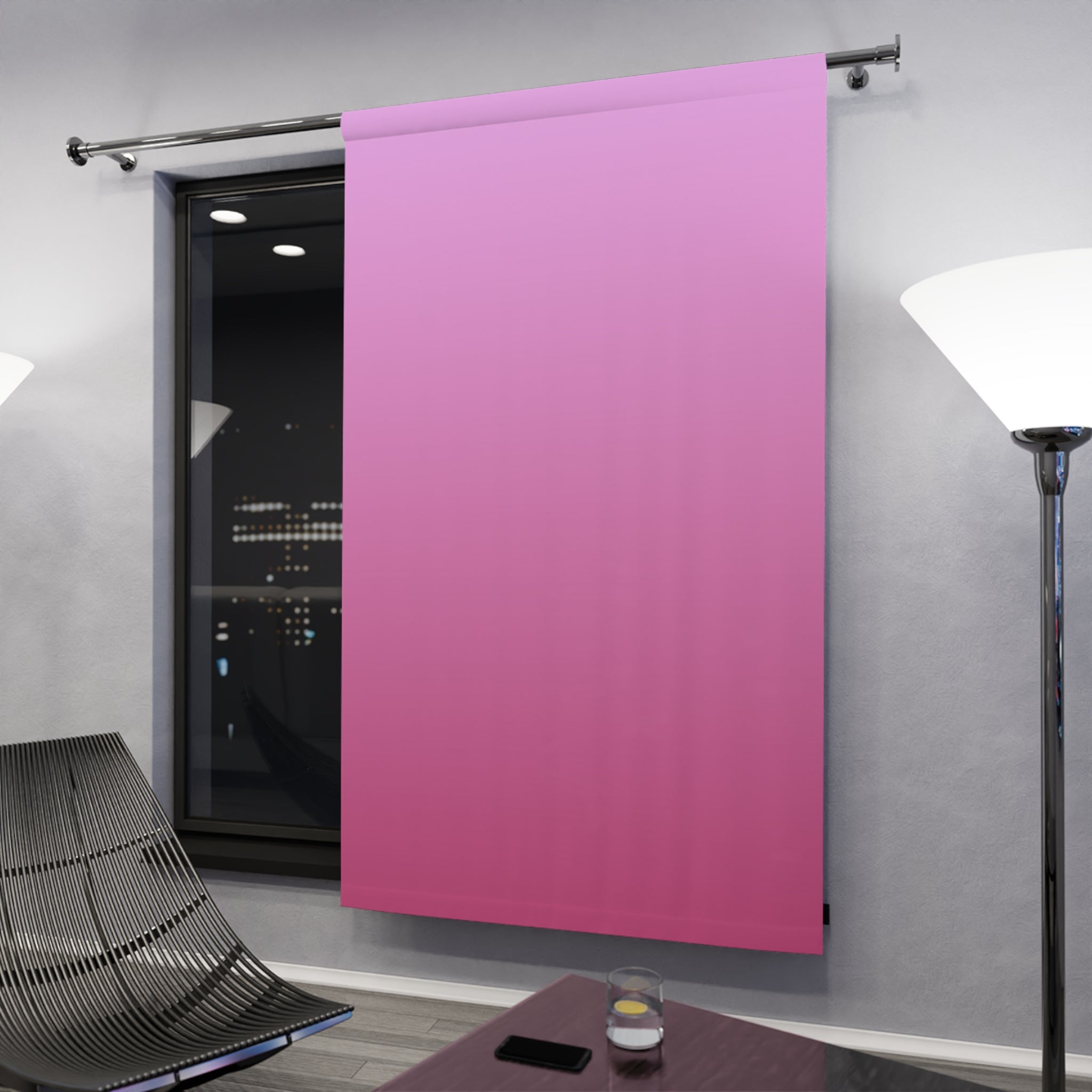 Pink Ombre Window Curtains, Bedroom Blackout Curtain for Girl or Teen