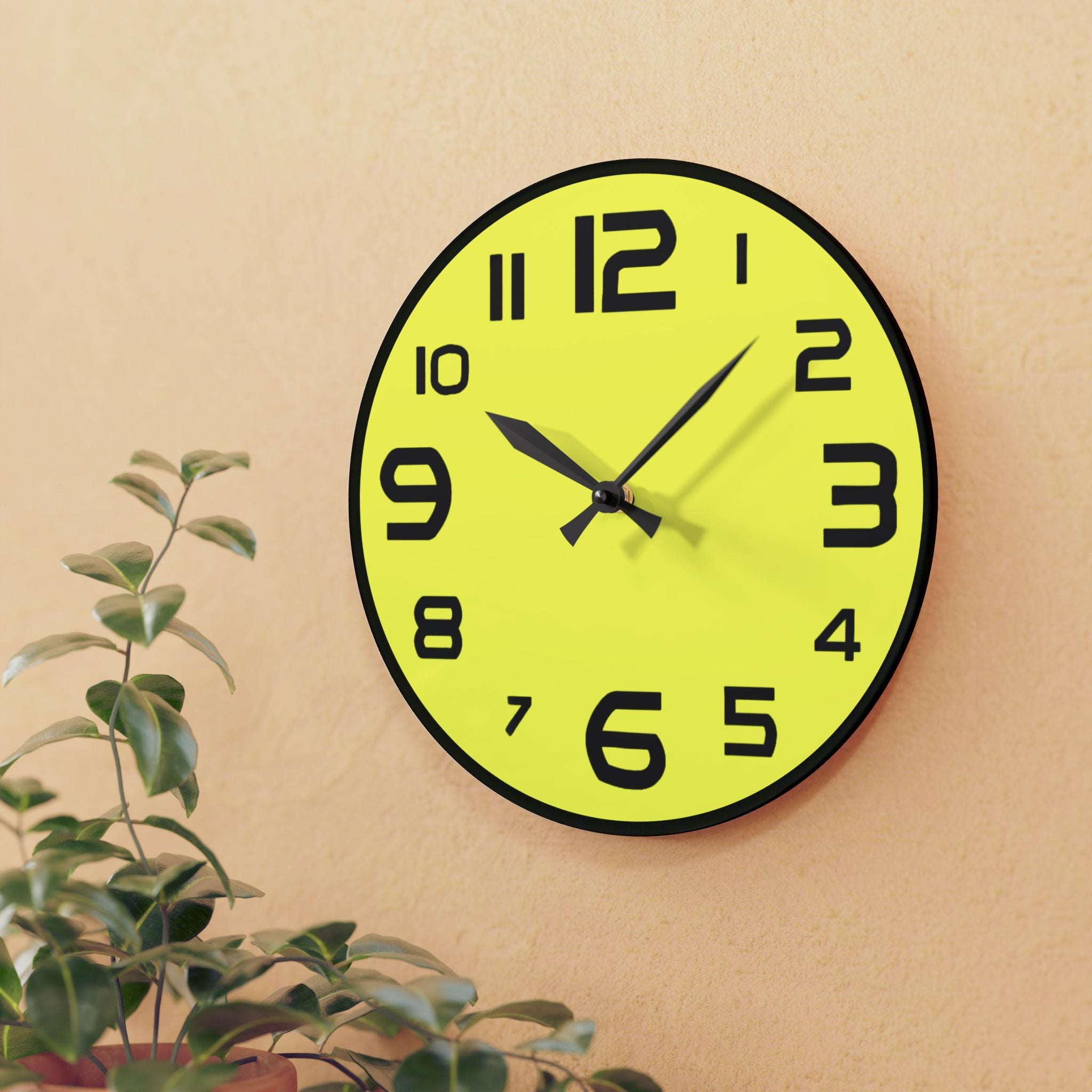 Decorative Lemon-Yellow Wall Clock
