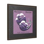 Framed Matte Canvas Print —Mediterranean 'Culture • Cuisine' Abstract Purple Poster Art