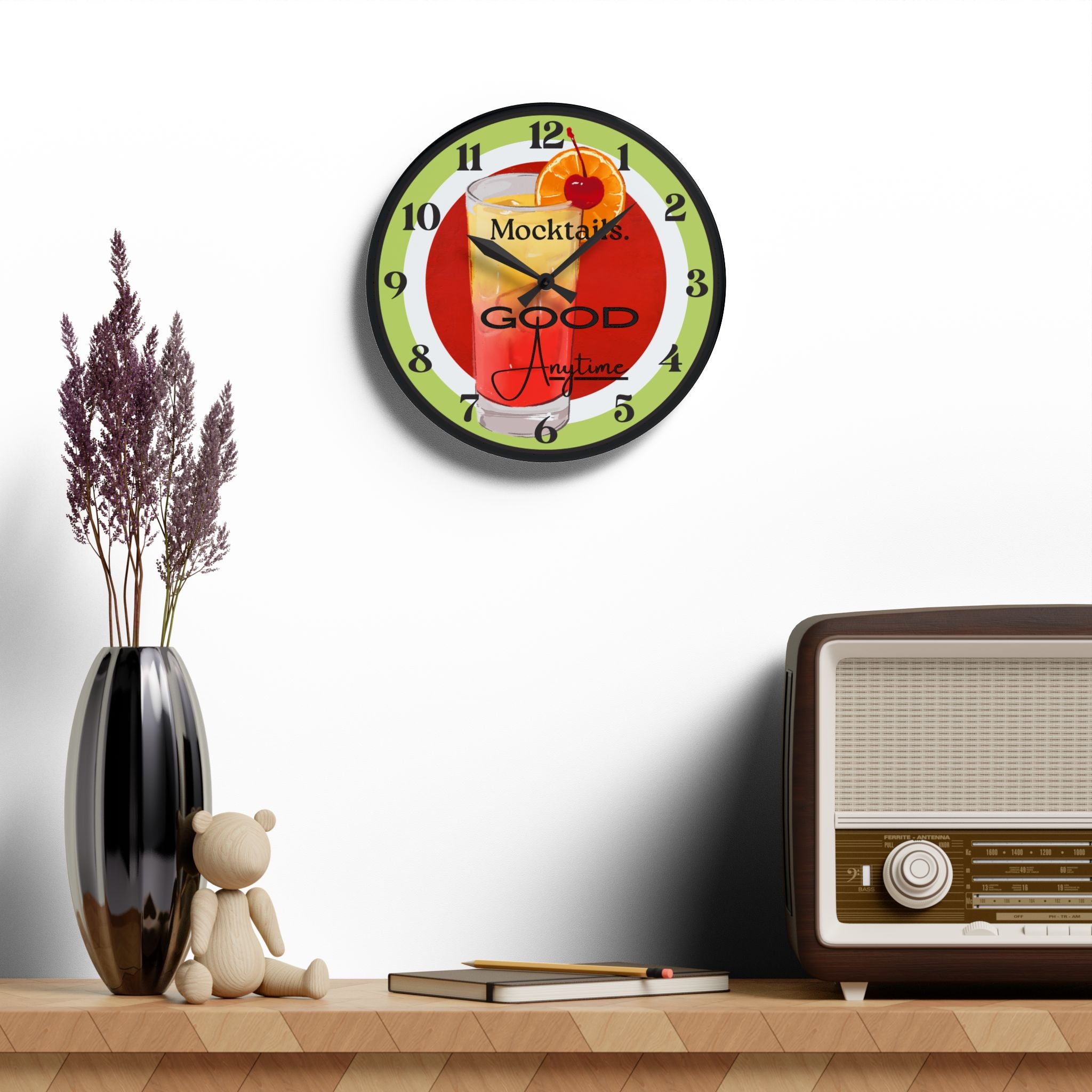 Mocktails Good Anytime Acrylic Wall Clock