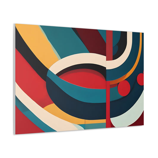 Mid Century Modern Abstract Art Print on Unframed Canvas