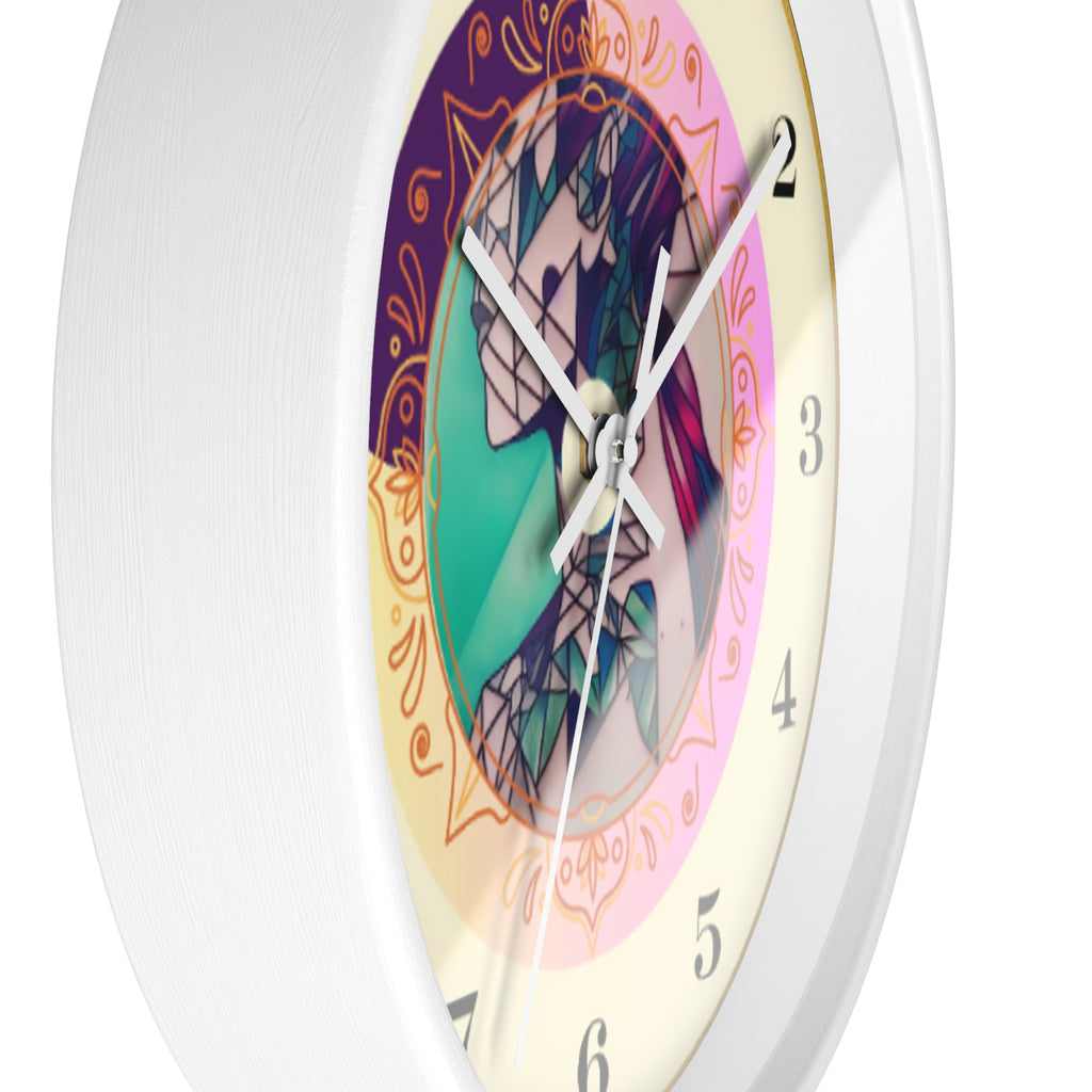 Teen Girl Tattoo Art Wall Clock — Non‑Ticking Bedroom Decor