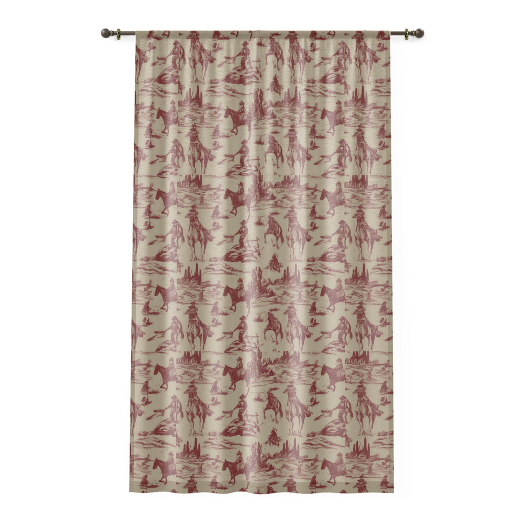 Rustic Country Scene Toile Window Curtain
