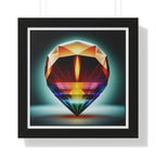 Framed Poster — Rainbow Gem Geometric Art Print