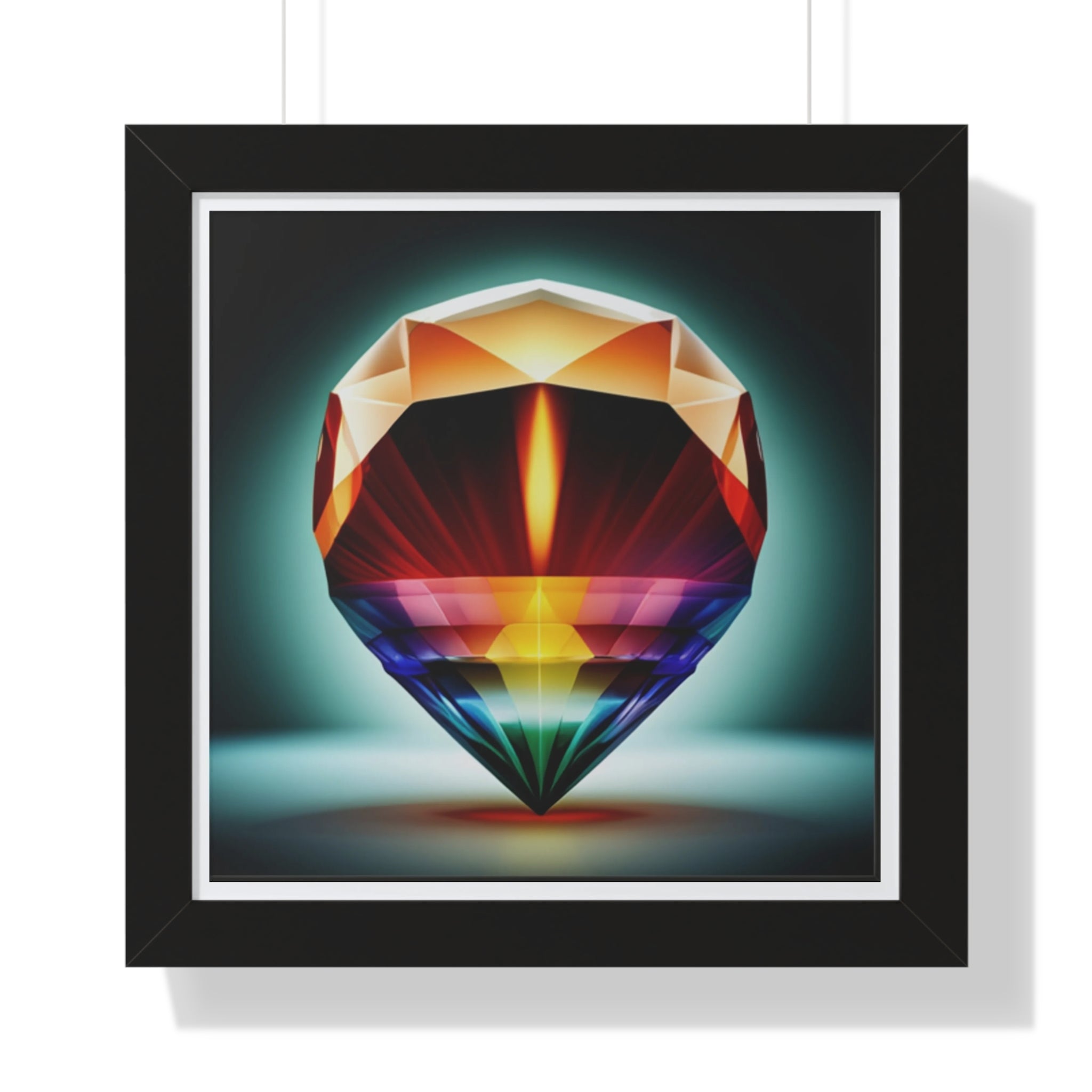 Framed Poster — Rainbow Gem Geometric Art Print