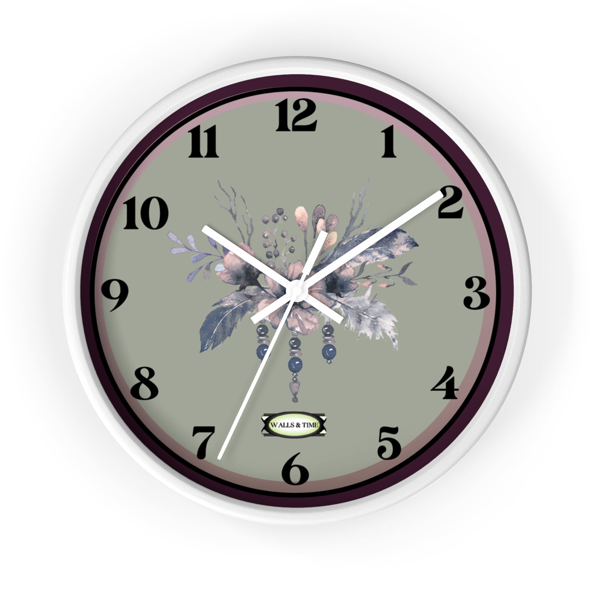 Botanical Vintage Wall Clock — Floral Bouquet Timepiece for Living Room & Kitchen