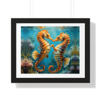 Framed Poster Seahorses in Love
