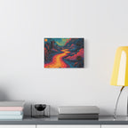 Vibrant Retro Landscape Canvas Print - Bohemian Wall Art