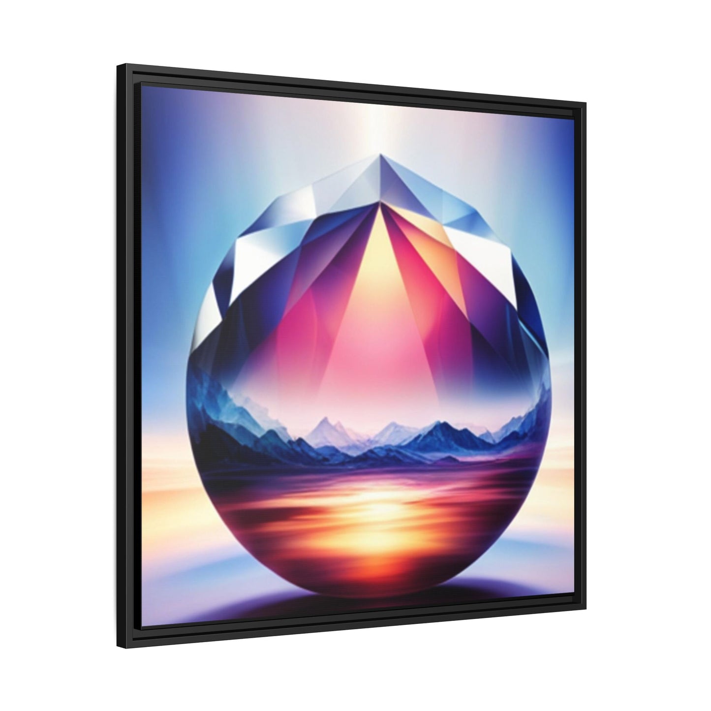 Framed Canvas Print, Landscape Inside a Gem, Digital Art